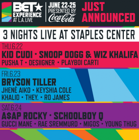 BET Experience 2017 lineup includes A$AP Rocky, Migos, Snoop Dogg, Wiz Khalifa and more