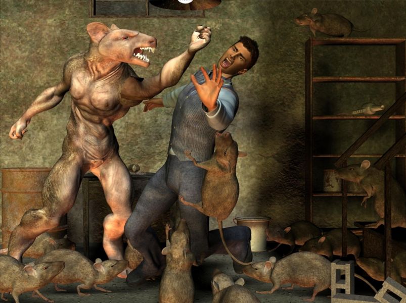 Scary Picture Of The Week Rats In Basement Axs My Ilration Of Rats Led By A Rat Humanoid Deciding To Move Against The House