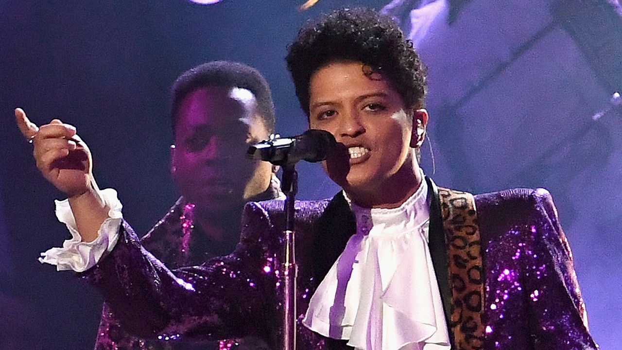 Bruno Mars' drums from Grammy Awards Prince tribute donated to the Grammy Museum