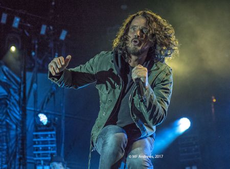 Chris Cornell performing with Soundgarden at the Beale Street Music Festival on May 7