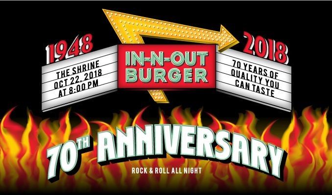 In-N-Out Burger's 70th Anniversary Celebration tickets at Shrine Auditorium in Los Angeles